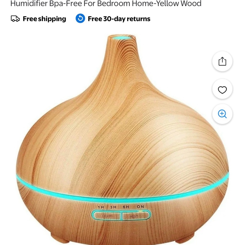 Wood Grain Humidifier with LED Light
